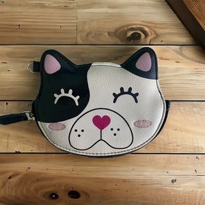 Betsy Johnson animal themed wristlet. Cute! Black and pink.